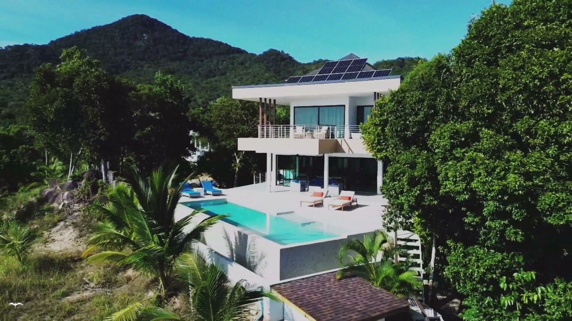 Villa Sekoya at golden hour, overlooking Hin Kong Bay